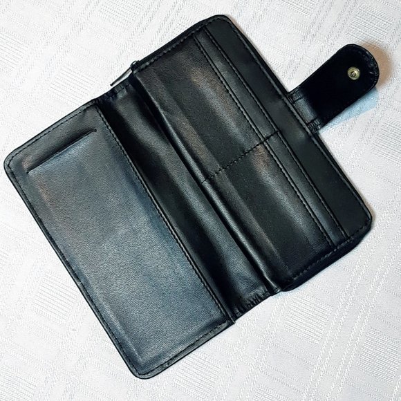 Wallet Leather Women Multi Pocket Patchwork Accessory Zipper Bags Black Wallets - Picture 4 of 8